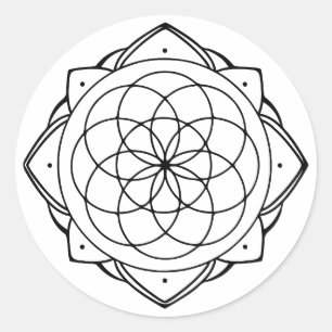 Einfacher Mandala-Aufkleber Runder Aufkleber