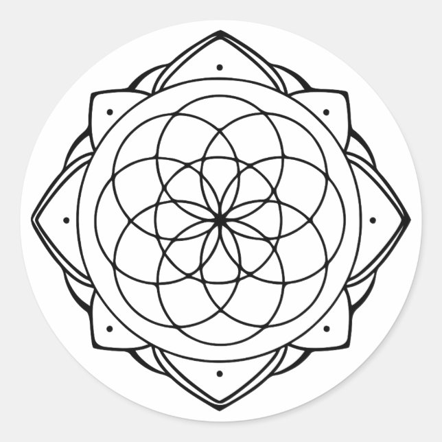 Einfacher Mandala-Aufkleber Runder Aufkleber (Vorderseite)