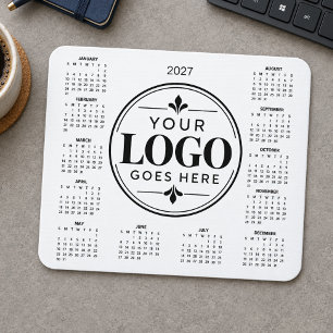 Einfacher maßgeschneiderter Firmenkalender 2027 Mousepad