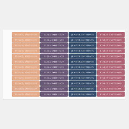 Einfacher Minimal Coral Navy Blue Girly Individuel Etiketten