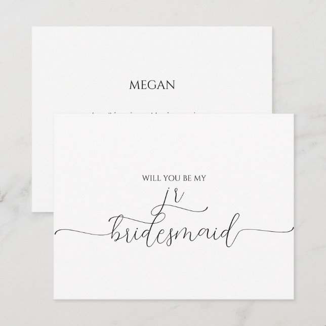 Einfacher Minimal Script Junior Bridesmaid Vorschl (Vorne/Hinten)