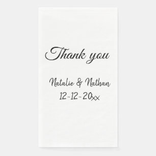 Einfacher minimaler Dankeschön-Paar-Name-Text-Datu Serviette