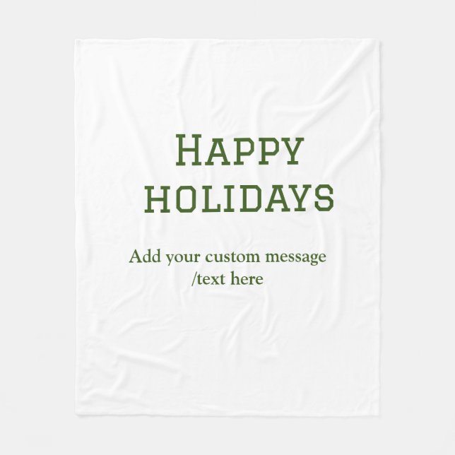 Einfacher, minimaler grün fröhlicher Urlaub Weihna Fleecedecke (Vorderseite)