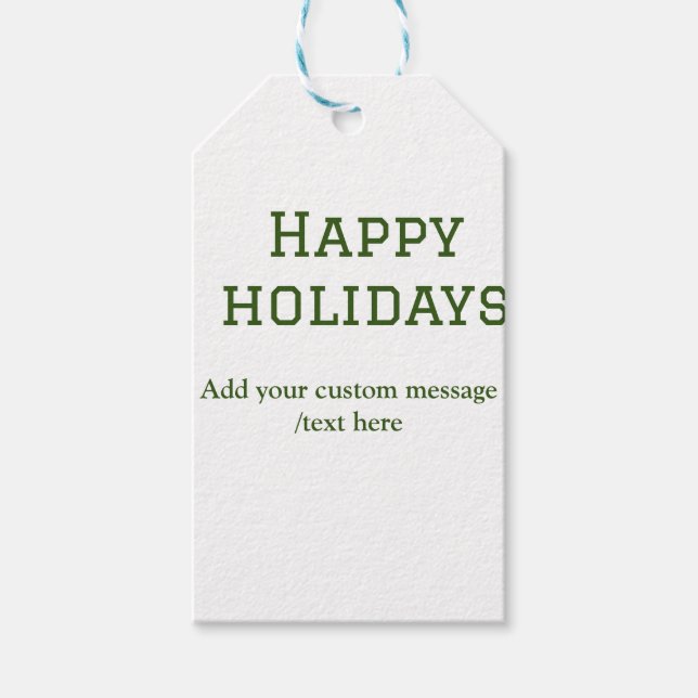 Einfacher, minimaler grün fröhlicher Urlaub Weihna Geschenkanhänger (Vorderseite)