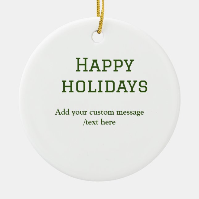 Einfacher, minimaler grün fröhlicher Urlaub Weihna Keramik Ornament (Vorne)