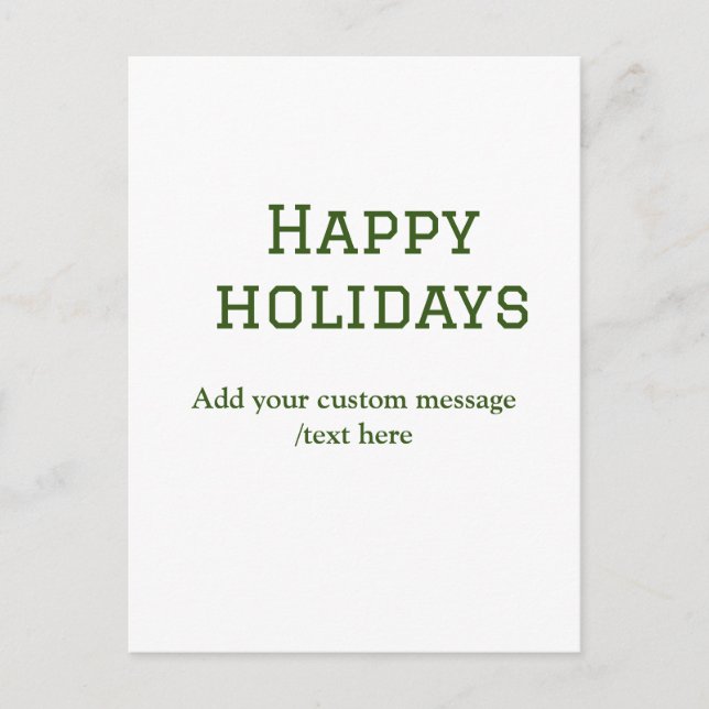Einfacher, minimaler grün fröhlicher Urlaub Weihna Postkarte (Vorderseite)