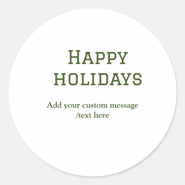 Einfacher, minimaler grün fröhlicher Urlaub Weihna Runder Aufkleber (Vorderseite)