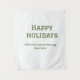 Einfacher, minimaler grün fröhlicher Urlaub Weihna Wandteppich