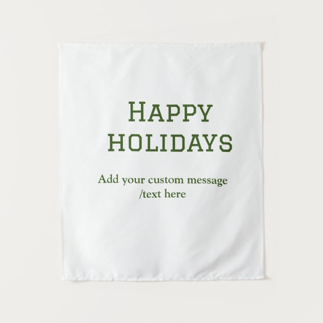 Einfacher, minimaler grün fröhlicher Urlaub Weihna Wandteppich (Vorderseite)