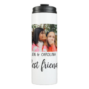 einfacher minimaler Name des besten Freundes Foto Thermosbecher