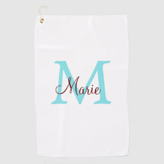 einfacher minimaler Name Monogramm rosa roter Wurf Golfhandtuch