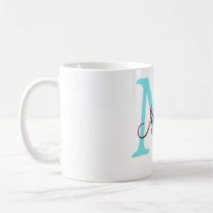 einfacher minimaler Name Monogramm rosa roter Wurf Kaffeetasse