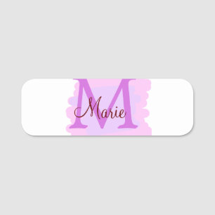 einfacher minimaler Name Monogramm rosa roter Wurf Namensschild