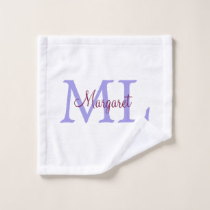 einfacher minimaler Name Monogramm rosa roter Wurf Waschlappen