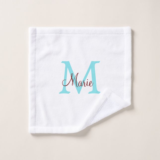 einfacher minimaler Name Monogramm rosa roter Wurf Waschlappen (Waschlappen)