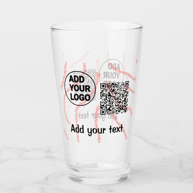 Einfacher minimaler q r Code Hinzufügen des Logo-S Glas (Vorderseite)