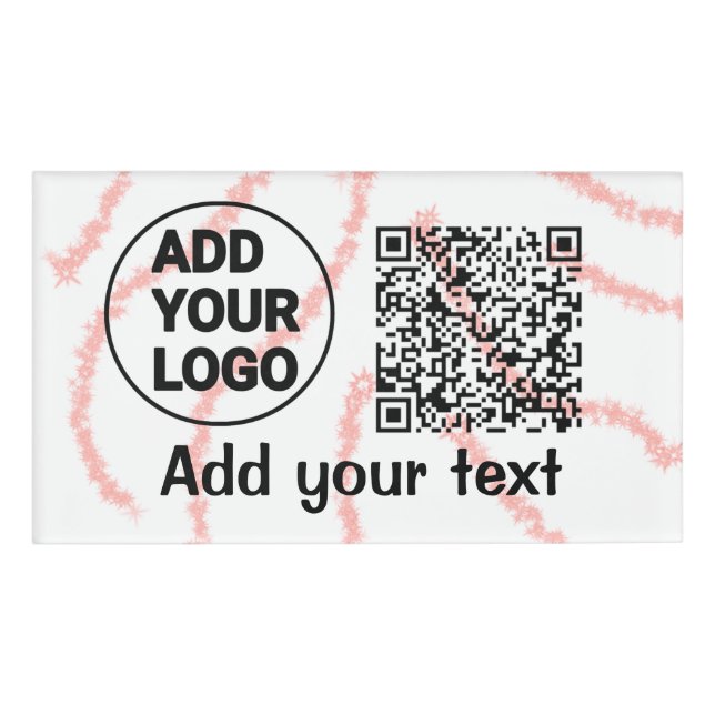 Einfacher minimaler q r Code Hinzufügen des Logo-S Namenschild (Vorderseite)