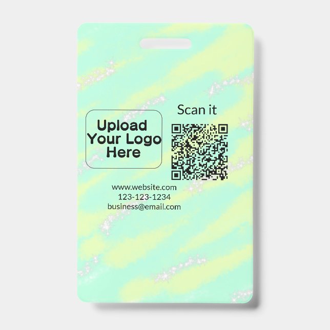 Einfacher minimaler q r Code Hinzufügen Logo Scan- Ausweis (Vorderseite)