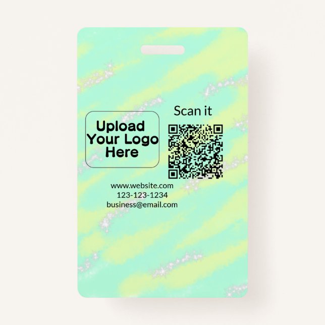 Einfacher minimaler q r Code Hinzufügen Logo Scan- Ausweis (Vorderseite)