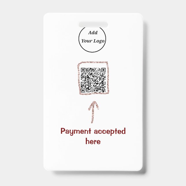Einfacher minimaler q r Code Hinzufügen Logo-Scan- Ausweis (Vorderseite)