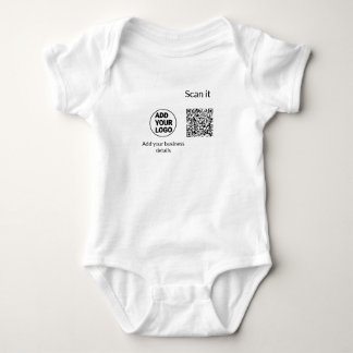 Einfacher minimaler q r Code Hinzufügen Logo Scan- Baby Strampler