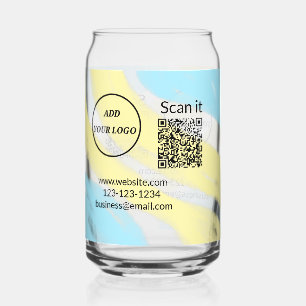 Einfacher minimaler q r Code Hinzufügen Logo Scan- Dosenglas