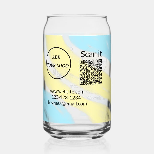 Einfacher minimaler q r Code Hinzufügen Logo Scan- Dosenglas (Vorderseite)