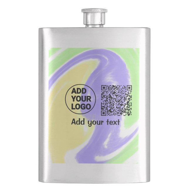 Einfacher minimaler q r Code Hinzufügen Logo-Scan- Flachmann (Vorderseite)