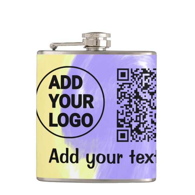 Einfacher minimaler q r Code Hinzufügen Logo-Scan- Flachmann (Vorderseite)