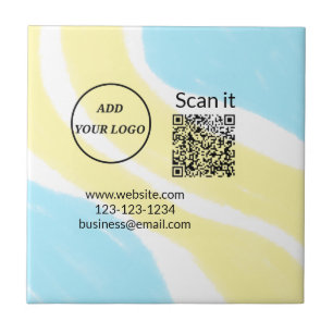 Einfacher minimaler q r Code Hinzufügen Logo Scan- Fliese