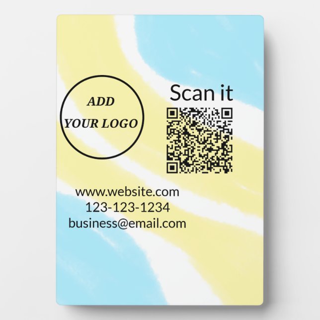 Einfacher minimaler q r Code Hinzufügen Logo Scan- Fotoplatte (Vorderseite)