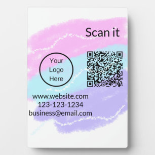 Einfacher minimaler q r Code Hinzufügen Logo Scan- Fotoplatte