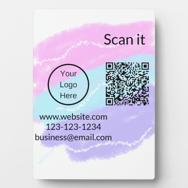 Einfacher minimaler q r Code Hinzufügen Logo Scan- Fotoplatte (Vorderseite)