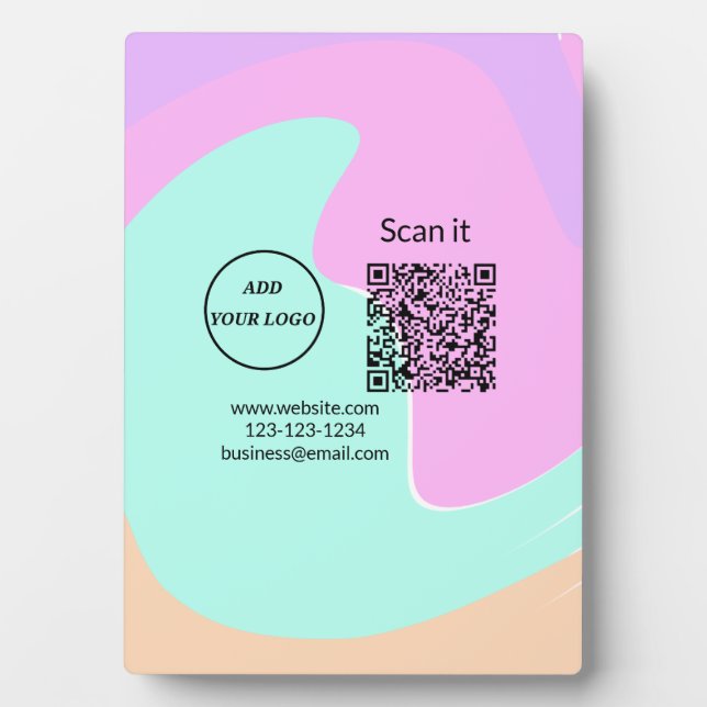 Einfacher minimaler q r Code Hinzufügen Logo Scan- Fotoplatte (Vorderseite)