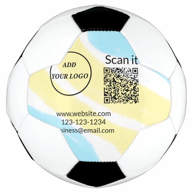 Einfacher minimaler q r Code Hinzufügen Logo Scan- Fußball (Vorderseite)