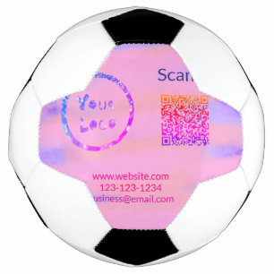 Einfacher minimaler q r Code Hinzufügen Logo Scan- Fußball