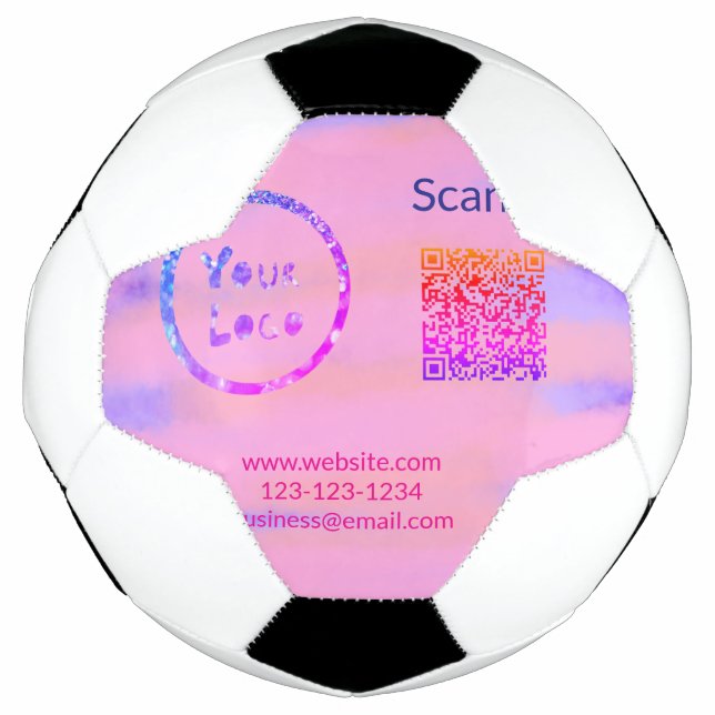 Einfacher minimaler q r Code Hinzufügen Logo Scan- Fußball (Vorderseite)