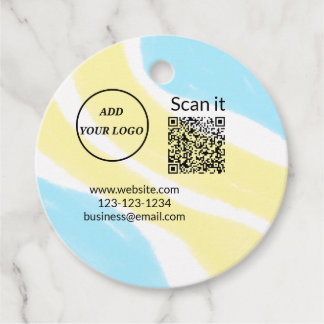 Einfacher minimaler q r Code Hinzufügen Logo Scan- Geschenkanhänger