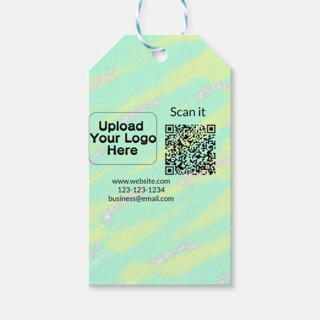 Einfacher minimaler q r Code Hinzufügen Logo Scan- Geschenkanhänger (Vorderseite)