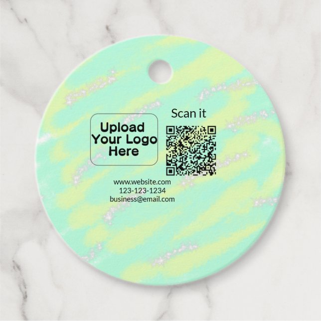 Einfacher minimaler q r Code Hinzufügen Logo Scan- Geschenkanhänger (Vorderseite)