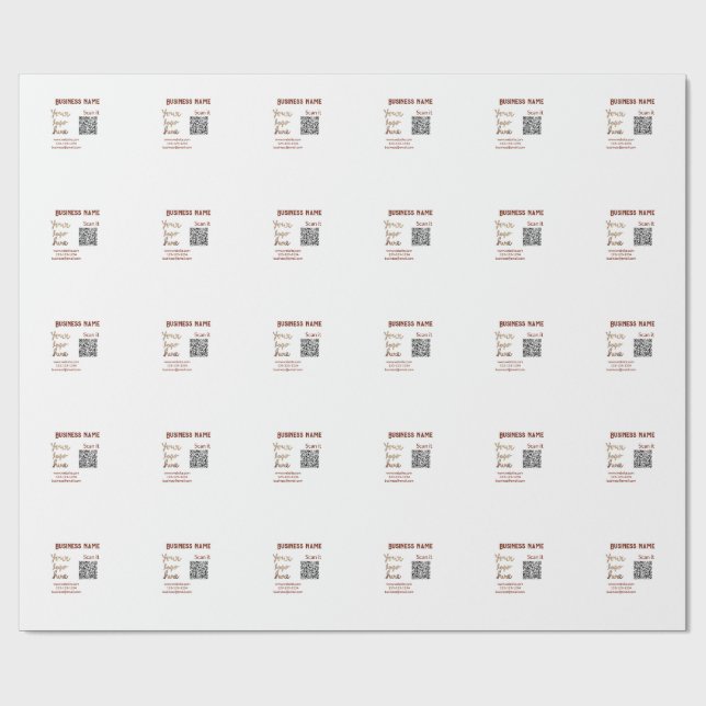 Einfacher minimaler q r Code Hinzufügen Logo Scan- Geschenkpapier (Flach)