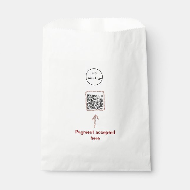 Einfacher minimaler q r Code Hinzufügen Logo-Scan- Geschenktütchen (Vorderseite)
