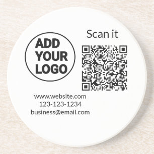 Einfacher minimaler q r Code Hinzufügen Logo Scan- Getränkeuntersetzer