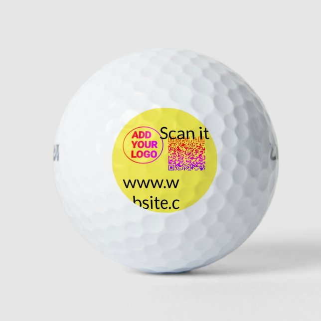 Einfacher minimaler q r Code Hinzufügen Logo Scan- Golfball (Vorderseite)