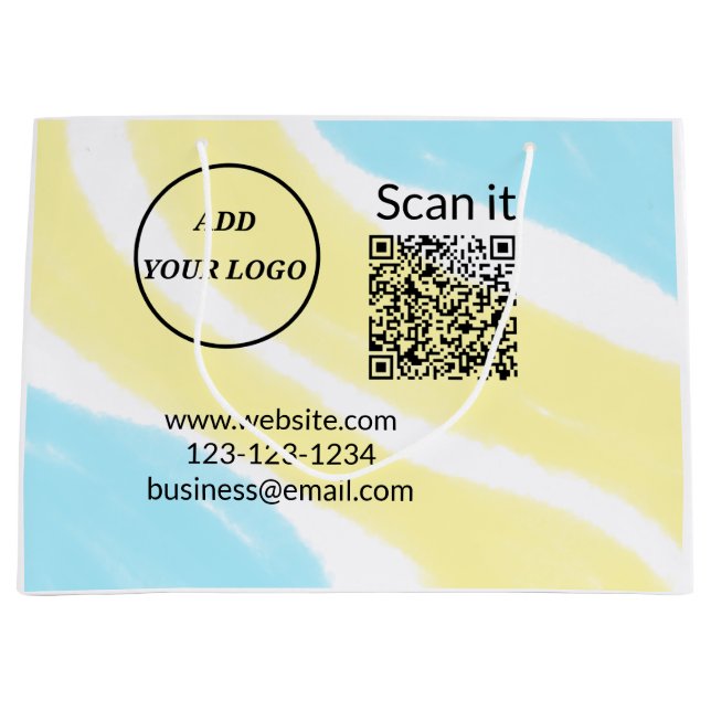 Einfacher minimaler q r Code Hinzufügen Logo Scan- Große Geschenktüte (Vorderseite)