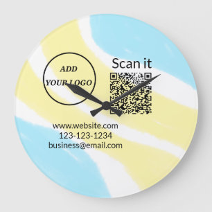 Einfacher minimaler q r Code Hinzufügen Logo Scan- Große Wanduhr