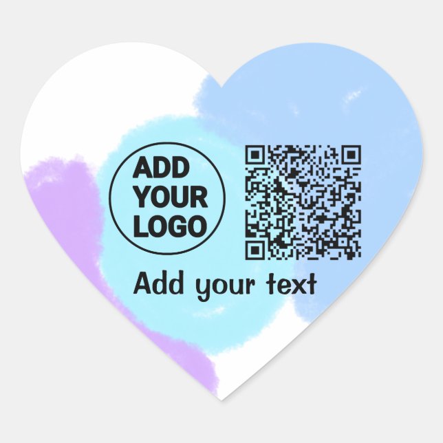Einfacher minimaler q r Code Hinzufügen Logo-Scan- Herz-Aufkleber (Vorderseite)