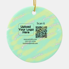 Einfacher minimaler q r Code Hinzufügen Logo Scan- Keramik Ornament