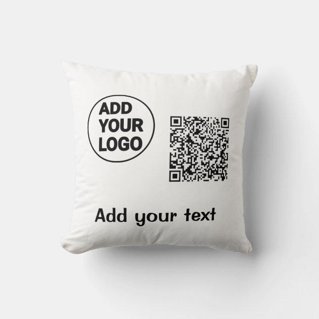 Einfacher minimaler q r Code Hinzufügen Logo-Scan- Kissen (Vorderseite)