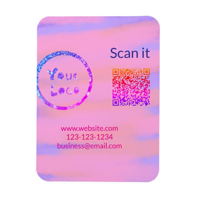 Einfacher minimaler q r Code Hinzufügen Logo Scan- Magnet (Vertikal)